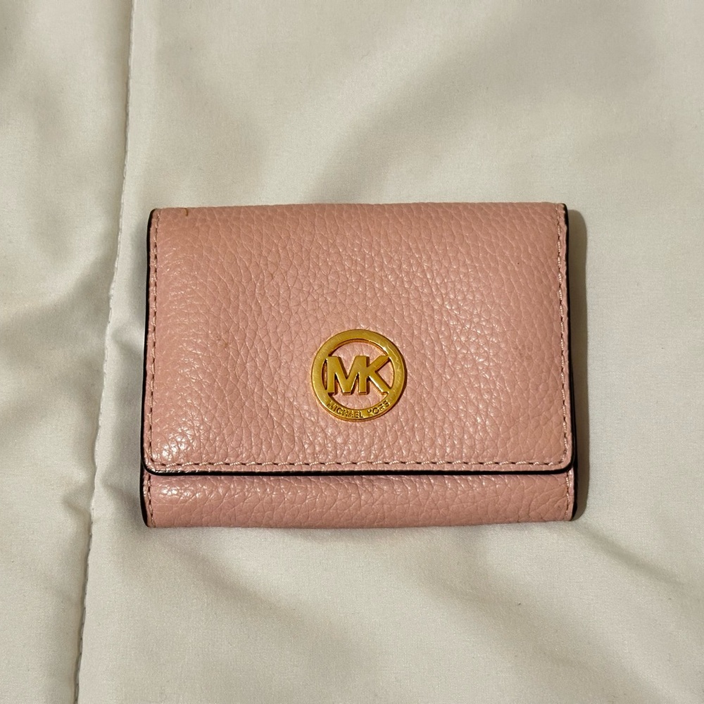 Michael Kors Blush Pink Wallet with Gold Logo